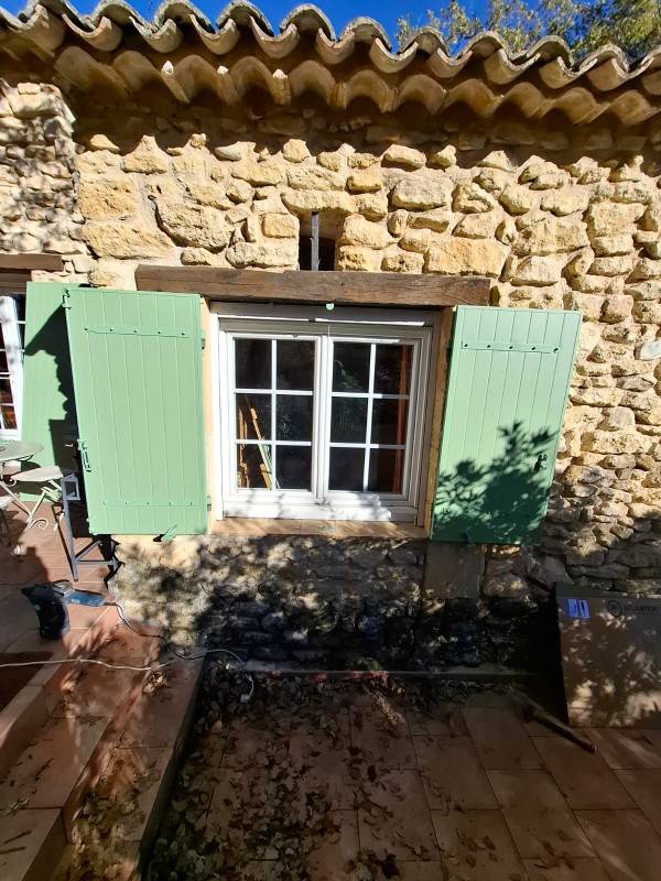 Volet deux vantaux en aluminium isolé RAL 6021 Vert Pâle