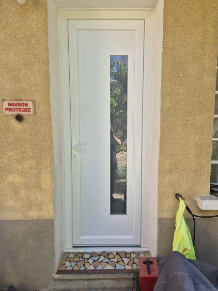 Porte d'Entrée PVC blanc modèle Brésil